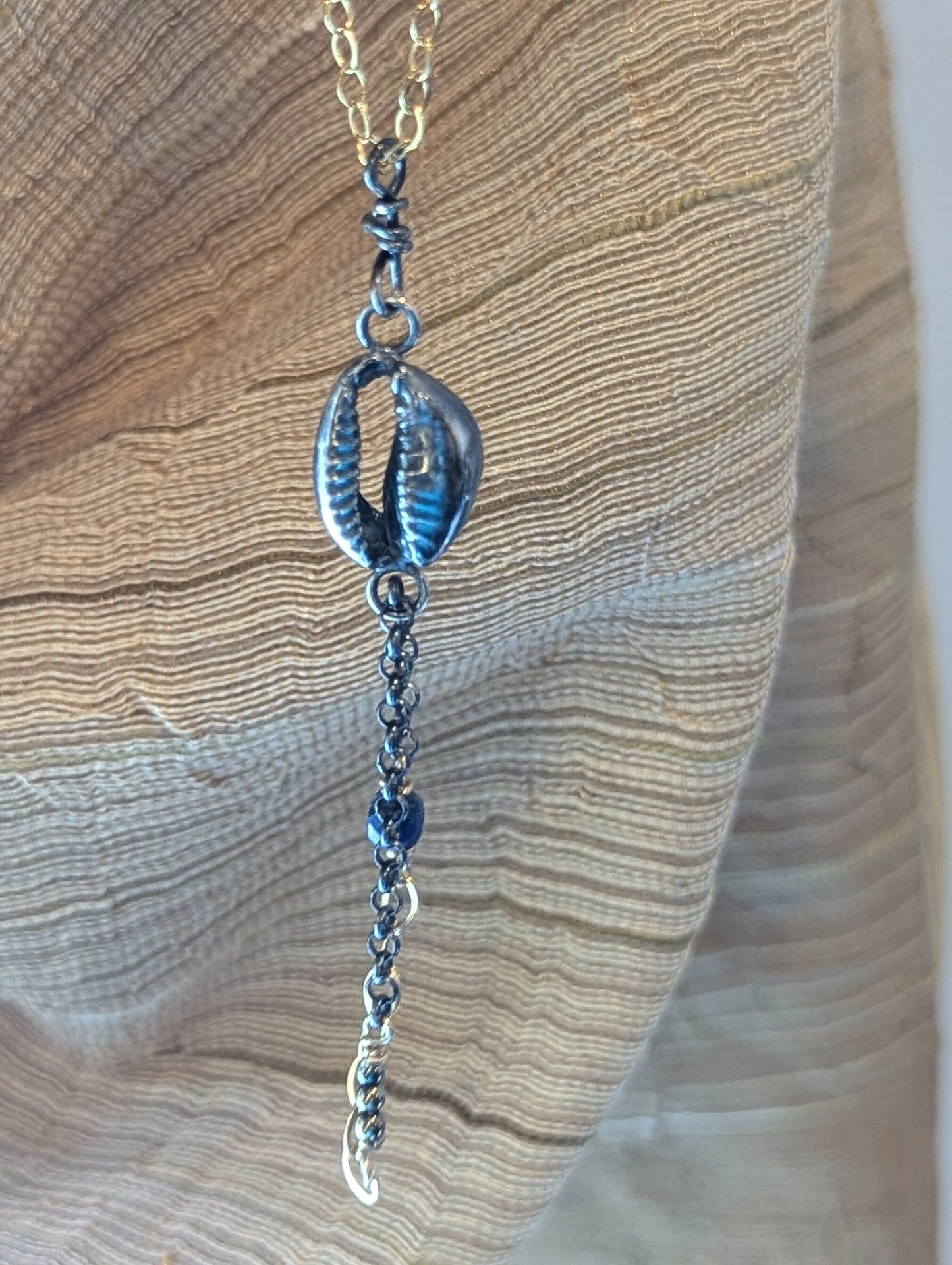 Cowrie Necklace - Silver and gold-filled