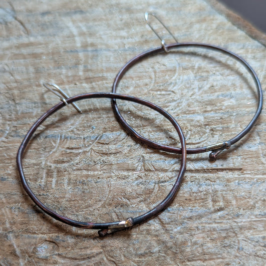 Copper Hoops - Red